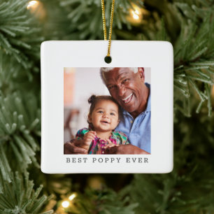 Ornamento De Cerâmica Melhor Poppy Já Foto Personalizada Natal Simples