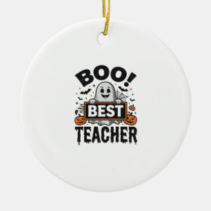 Ornamento De Cerâmica Melhor Professor Boo Design de Halloween Vintage p
