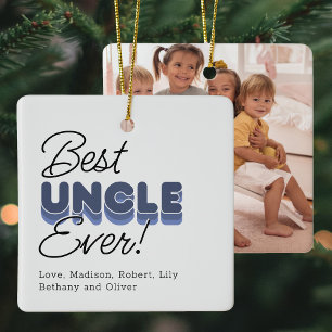 Ornamento De Cerâmica Melhor Tio de Todos Foto Natal
