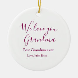 Ornamento De Cerâmica melhor vovó de vovô dama de foto clássico