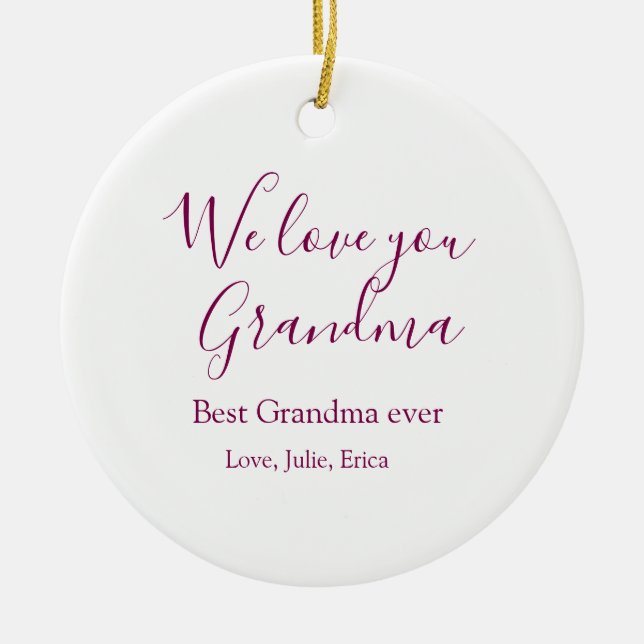 Ornamento De Cerâmica melhor vovó de vovô dama de foto clássico (Frente)