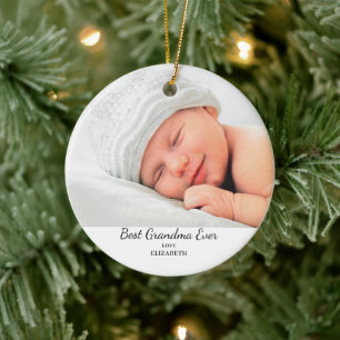 Ornamento De Cerâmica Melhor Vovó Foto do Natal