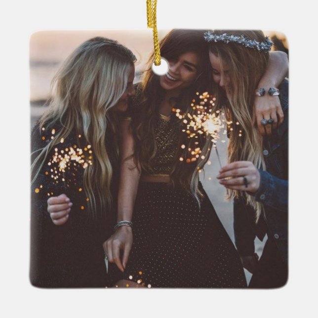 Ornamento De Cerâmica Melhores Amigos do Chic Moderno (Frente)