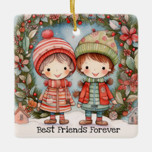 Ornamento De Cerâmica Melhores Amigos para Sempre