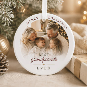 Ornamento De Cerâmica Melhores Avós de Sempre Foto Personalizada Natal