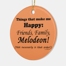Ornamento De Cerâmica Melodeon me faz feliz