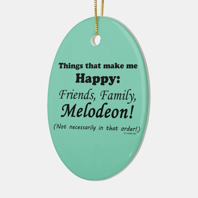 Ornamento De Cerâmica Melodeon me faz feliz (Esquerda)