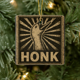 Ornamento De Cerâmica Meme Galinha do Pato Engraçado Honk Goose