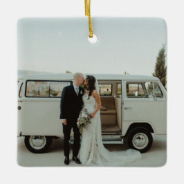 Ornamento De Cerâmica Memória Fotográfica de Casamento Novamente Semanas