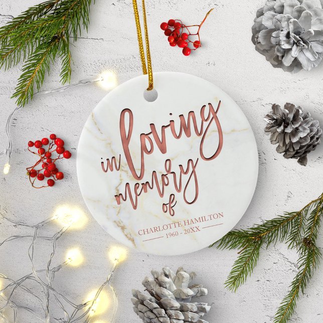Ornamento De Cerâmica Memória Personalizada em Amor Memorial (Criador carregado)