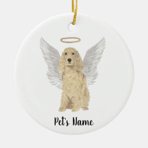 Ornamento De Cerâmica Memorial Blonde Tan Ouro Cocker Spaniel