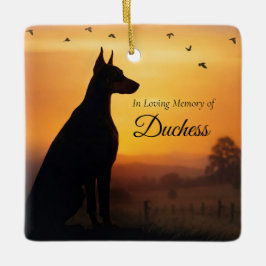 Ornamento De Cerâmica Memorial com Nome Personalizado para Doberman