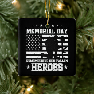 Ornamento De Cerâmica Memorial Day Vintage Design Veterans Day USA Flag