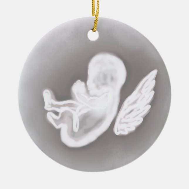 Ornamento De Cerâmica Memorial de aborto Ultrasound Snow Angel (Frente)