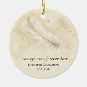 Ornamento De Cerâmica Memorial de Anjo de Aquarela Elegante Personalizad
