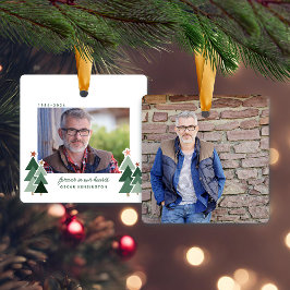 Ornamento De Cerâmica Memorial de Árvores Rústicas para Sempre em Nossos