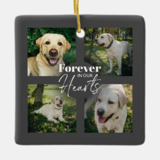Ornamento De Cerâmica Memorial de Colagem de Fotos Pet 5 Personalizada