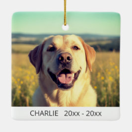 Ornamento De Cerâmica Memorial de Foto de Cachorro Personalizado Lembran