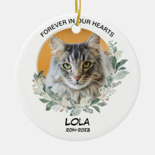 Ornamento De Cerâmica Memorial de Foto Personalizada de Perda de Pet Gif