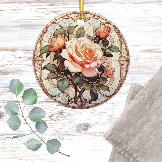 Ornamento De Cerâmica Memorial de Fotografia Floral (Criador carregado)