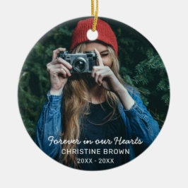 Ornamento De Cerâmica Memorial de Fotos Simples Moderno para Nossos Cora