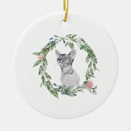 Ornamento De Cerâmica Memorial de Gato Cachorro Foto e Personalizado