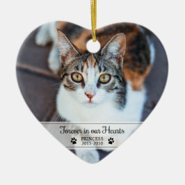 Ornamento De Cerâmica Memorial de Gato Para Sempre em Nossos Corações Fo