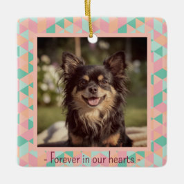 Ornamento De Cerâmica Memorial de Perda de Animal Personalizado Foto Geo