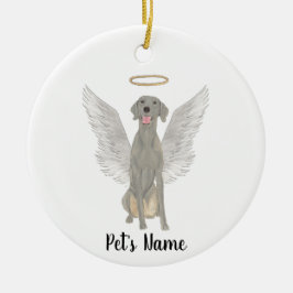 Ornamento De Cerâmica Memorial de Pesar Personalizado Weimaraner