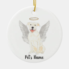 Ornamento De Cerâmica Memorial de Simpatia ao Pitbull Staffy Branco