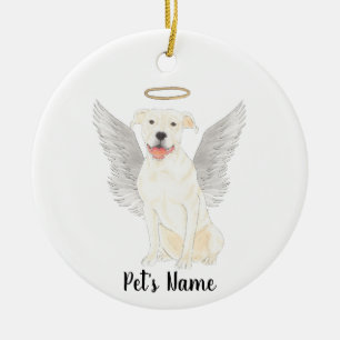 Ornamento De Cerâmica Memorial de Simpatia ao Pitbull Staffy Branco