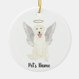 Ornamento De Cerâmica Memorial de Simpatia Labrador Branco