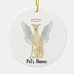 Ornamento De Cerâmica Memorial de Simpatia Personalizado para Galgo Cinz