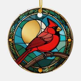 Ornamento De Cerâmica Memorial do Cardinal de Vidro Armado Vermelho