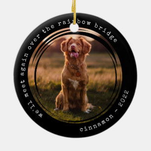 Ornamento De Cerâmica Memorial do Rainbow Bridge Photo Pet
