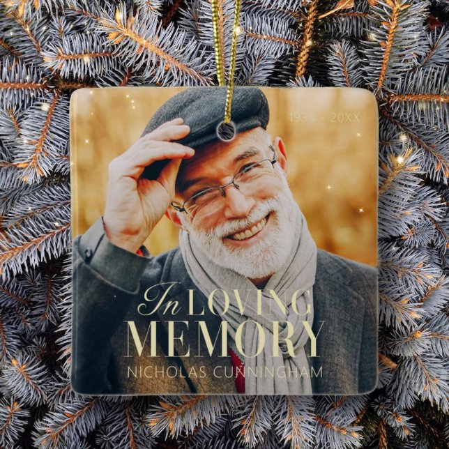 Ornamento De Cerâmica Memorial Elegante Moderno de Memória Amante (Criador carregado)