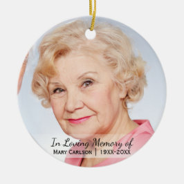 Ornamento De Cerâmica Memorial Fotográfico Personalizado Em Memória Ador