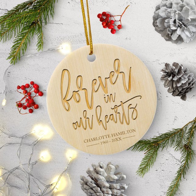 Ornamento De Cerâmica Memorial Fotográfico Personalizado Para Sempre Em  (Criador carregado)