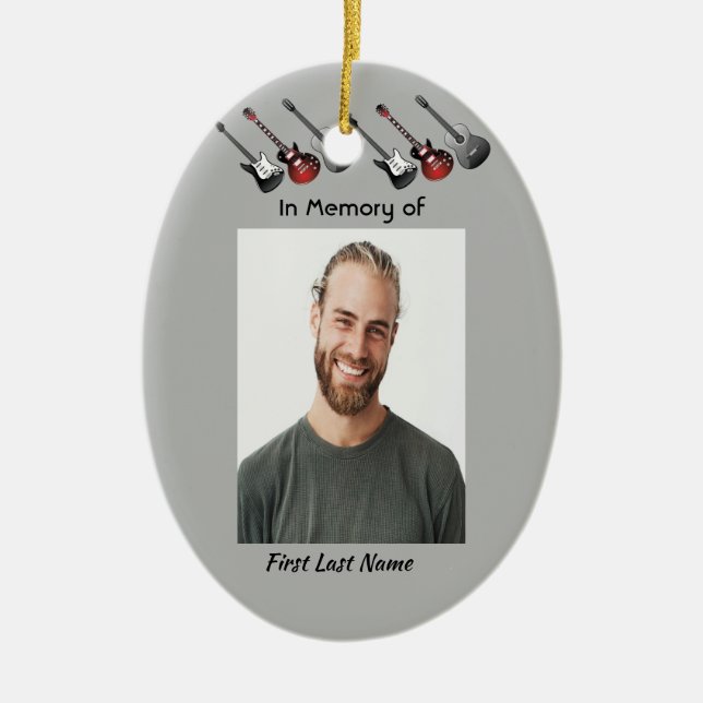 Ornamento De Cerâmica Memorial Keepsaau Musical Guitar Music (Frente)