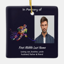 Ornamento De Cerâmica Memorial Keepsake Hockey Player Sport