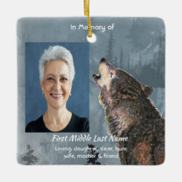 Ornamento De Cerâmica Memorial Keepsake Howling Wolf Art
