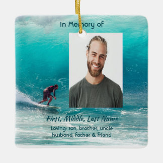 Ornamento De Cerâmica Memorial Keepsake  Wave Surfer Water