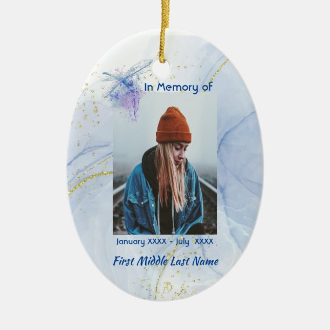 Ornamento De Cerâmica Memorial KeepsasaemDragonfly (Frente)