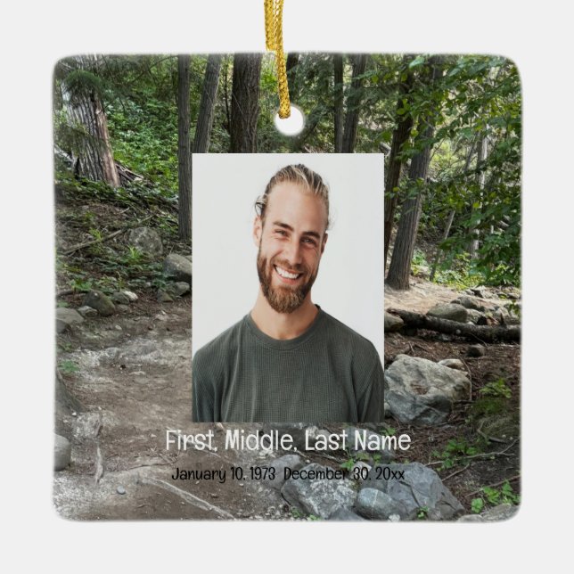 Ornamento De Cerâmica Memorial Keepsasawn foi embora, mas não foi esquec (Frente)