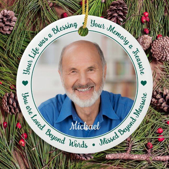 Ornamento De Cerâmica Memorial Moderno Poem 2 Foto (Criador carregado)