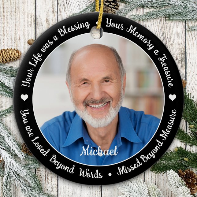 Ornamento De Cerâmica Memorial Personalizado 2 Fotografias Lembrança Kee (Criador carregado)