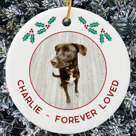 Ornamento De Cerâmica Memorial Personalizado de Natal para Cachorro de E