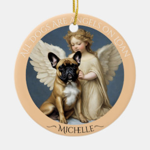 Ornamento De Cerâmica Memorial Personalizado do Bulldog Francês