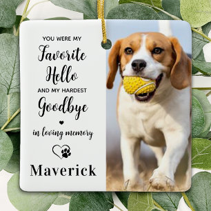Ornamento De Cerâmica Memorial Pet Dog Personalizado 3 Foto