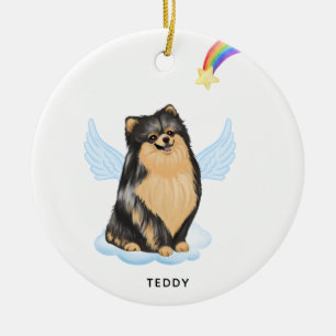 Ornamento De Cerâmica Memorial Pet Personalizado de Cachorros Pomeranian